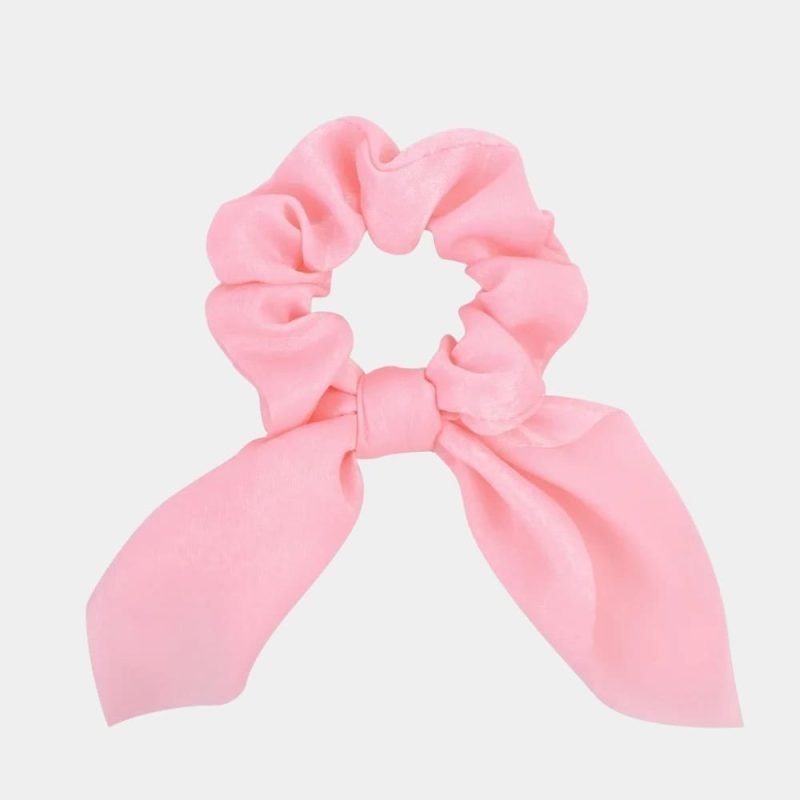 chouchou foulard court rose noeud meolina