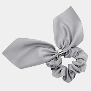 chouchou gris noeud metal meolina