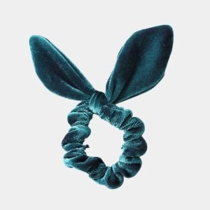 chouchou noeud bleu sarcelle velours meolina