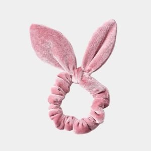 chouchou noeud rose clair velours meolina