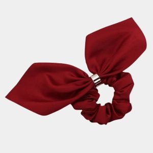 chouchou rouge noeud metal meolina