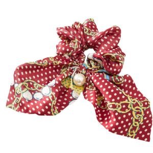 chouchou rouge perle