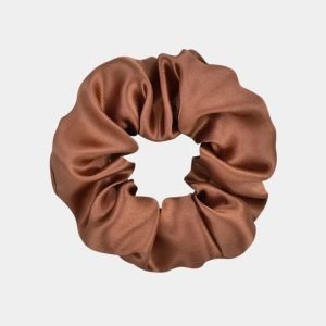 chouchou satin marron fonce meolina