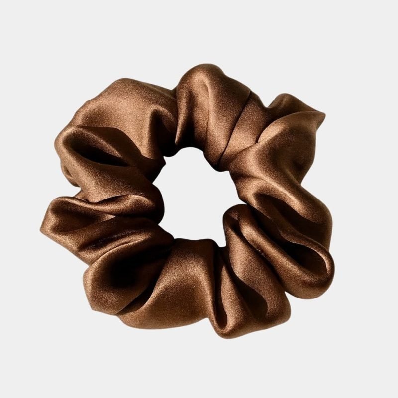 chouchou soie marron meolina