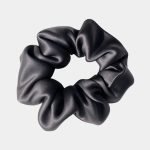 chouchou soie noir charbon meolina