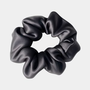 chouchou soie noir charbon meolina