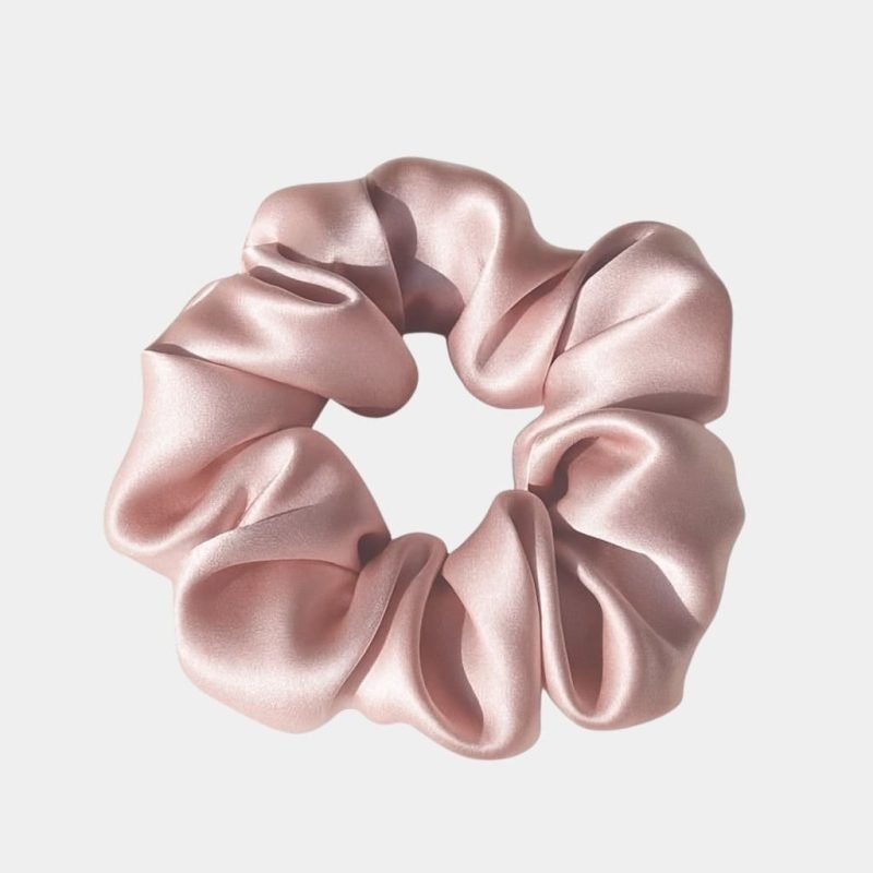 chouchou soie rose pale meolina