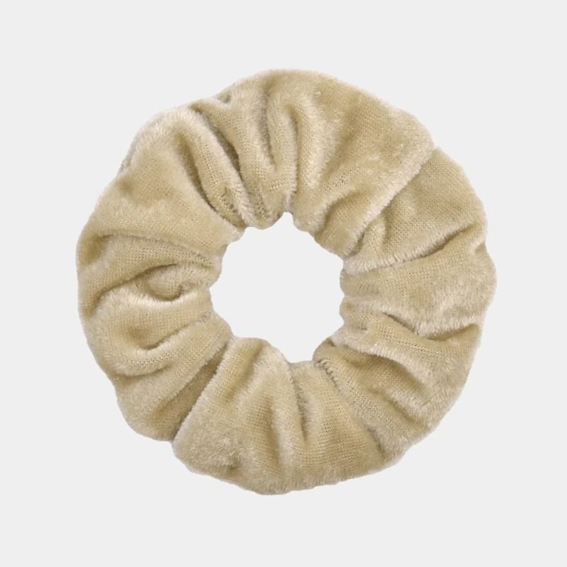 chouchou velours beige creme meolina