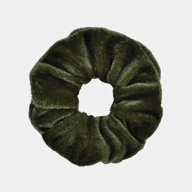 chouchou velours vert militaire meolina