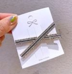 double ligne strass barrette