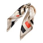 foulard cheveux beige