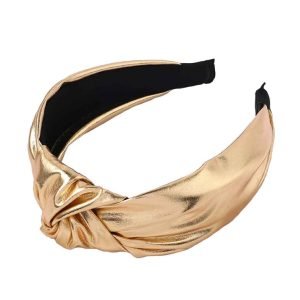 headband cuir dore