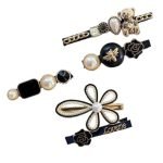 Lots barrettes noirs et dorées chics