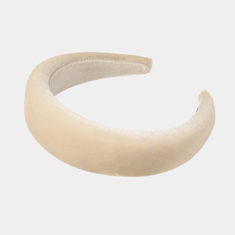 serre tete beige epais velours meolina