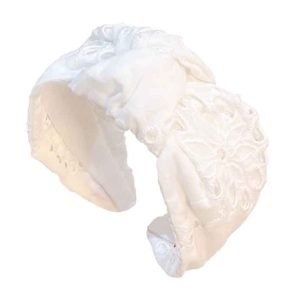 serre tete blanc broderie