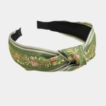 serre tete brode vert noeud meolina