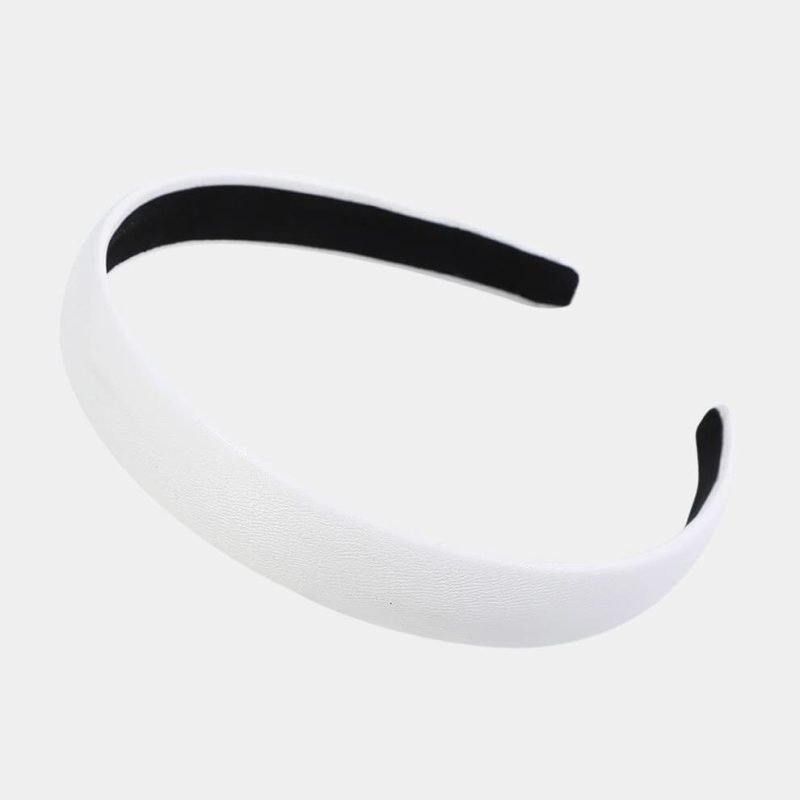 serre tete cuir blanc meolina