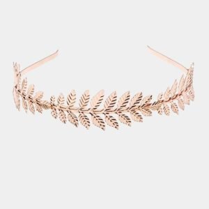 serre tete feuille rose dore meolina