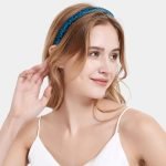 serre tete fin bleu soie meolina