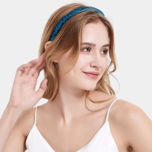 serre tete fin bleu soie meolina