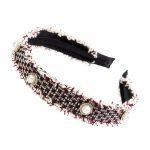 serre tete laine tweed bordeaux