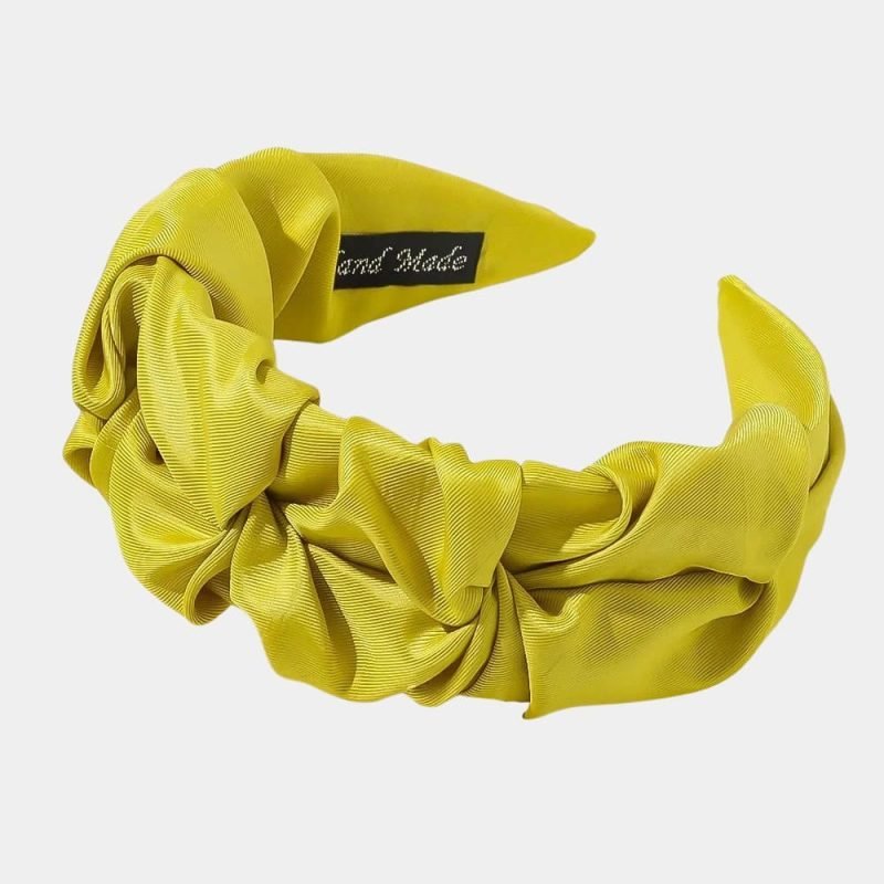 serre tete large jaune plisse meolina