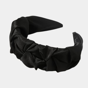 serre tete large noir plisse meolina