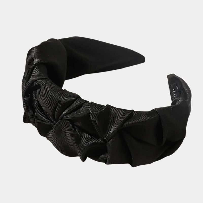 serre tete large noir plisse meolina serre tete large noir plisse meolina