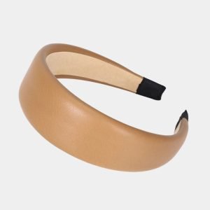 serre tete marron large cuir meolina