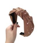 serre tete marron perles marron