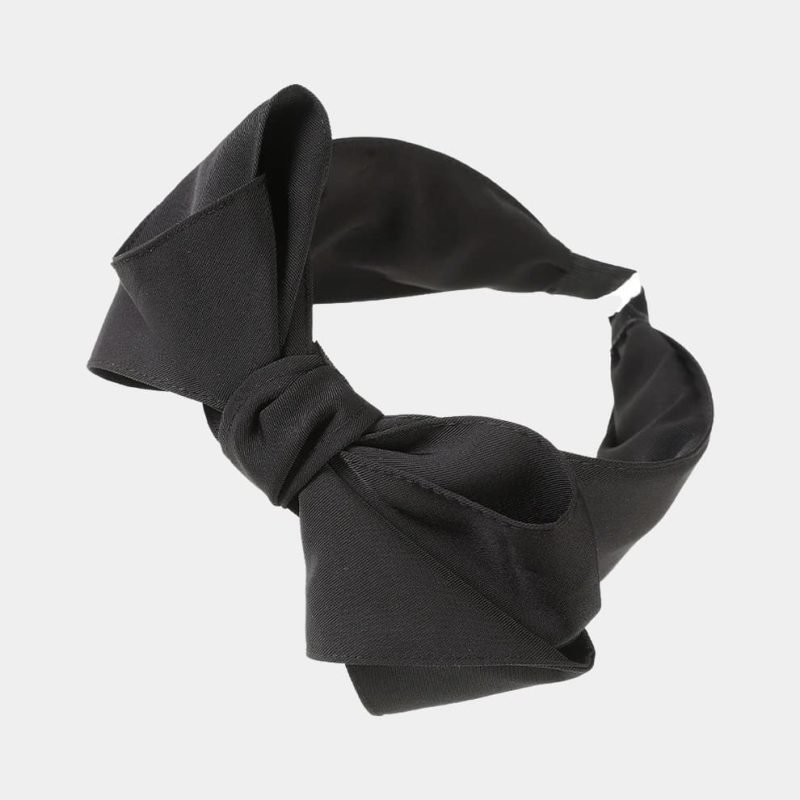 serre tete noir noeud tissu meolina