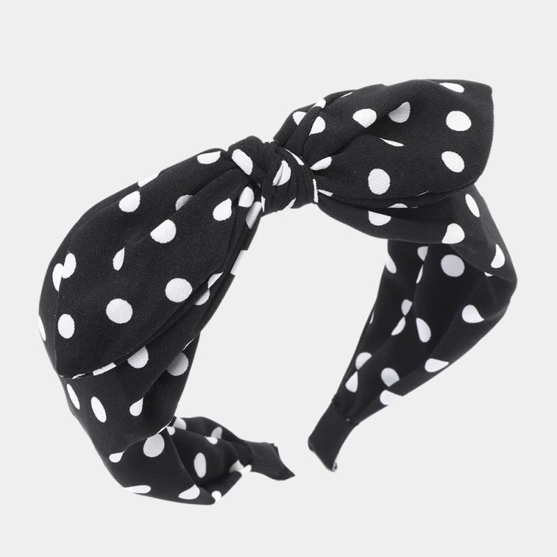 serre tete noir pois noeud meolina