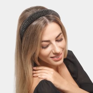 serre tete noir strass meolina