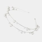 serre tete perle double rang argente meolina