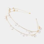 serre tete perle double rang dore meolina