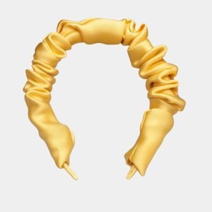 serre tete plisse jaune soie meolina