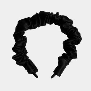 serre tete plisse noir soie meolina