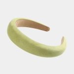 serre tete rembourre vert anis velours meolina