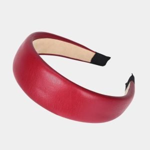 serre tete rouge large cuir meolina