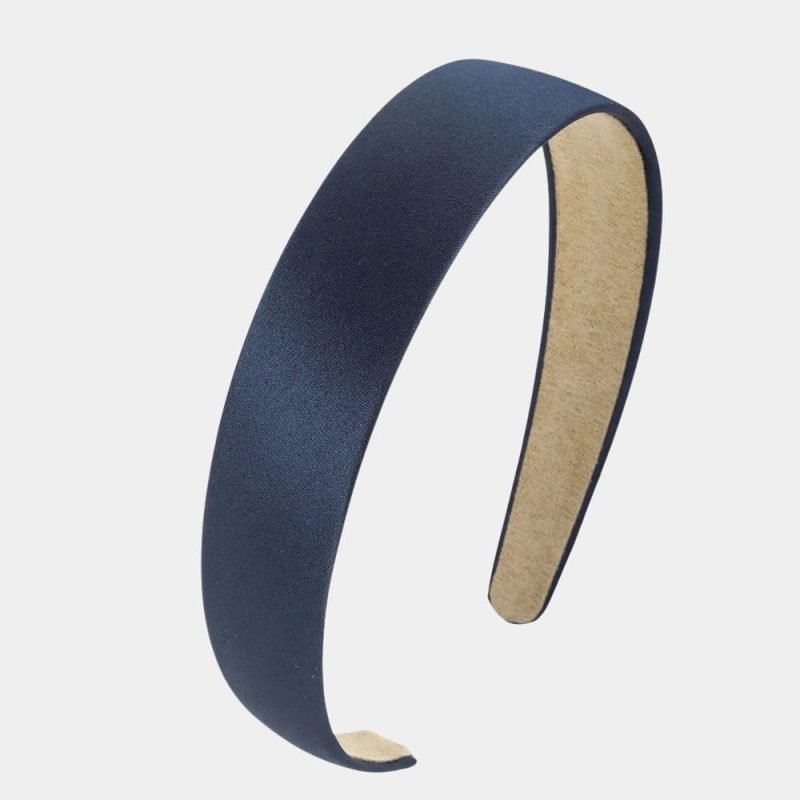 serre tete satin bleu minuit meolina serre tete satin bleu minuit meolina