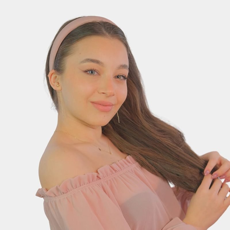 serre tete simili cuir rose meolina