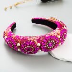 serre tete strass fuschia
