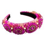 serre tete strass rose fuschia
