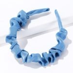 serre tete tissu frou bleu