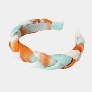 serre tete tresse bleu orange meolina