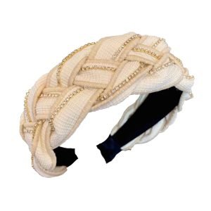 serre tete tresse dore