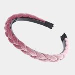 serre tete tresse fin rose velours meolina