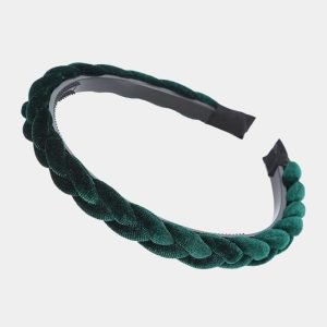 serre tete tresse fin vert velours meolina