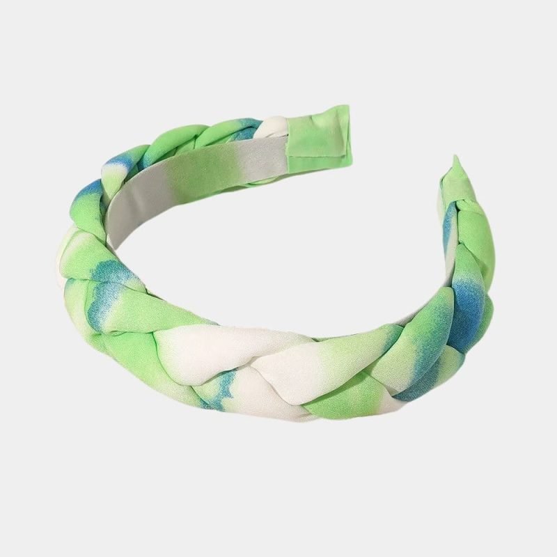 serre tete tresse vert bleu meolina