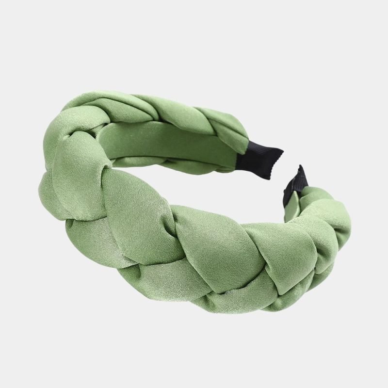 serre tete tresse vert clair large meolina